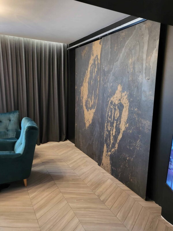 Kamenná dýha Black Slate Gold 122x61x0,2 cm